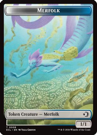 Merfolk // Worm Double-Sided Token (ECL-8 // 9)  Foil - Lorwyn Eclipsed