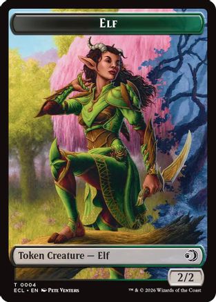 Elf // Treasure Double-Sided Token (ECL-4 // 10)  - Lorwyn Eclipsed