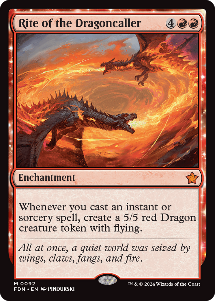Rite of the Dragoncaller (FDN-092)  Foil - Foundations: (enchantment)