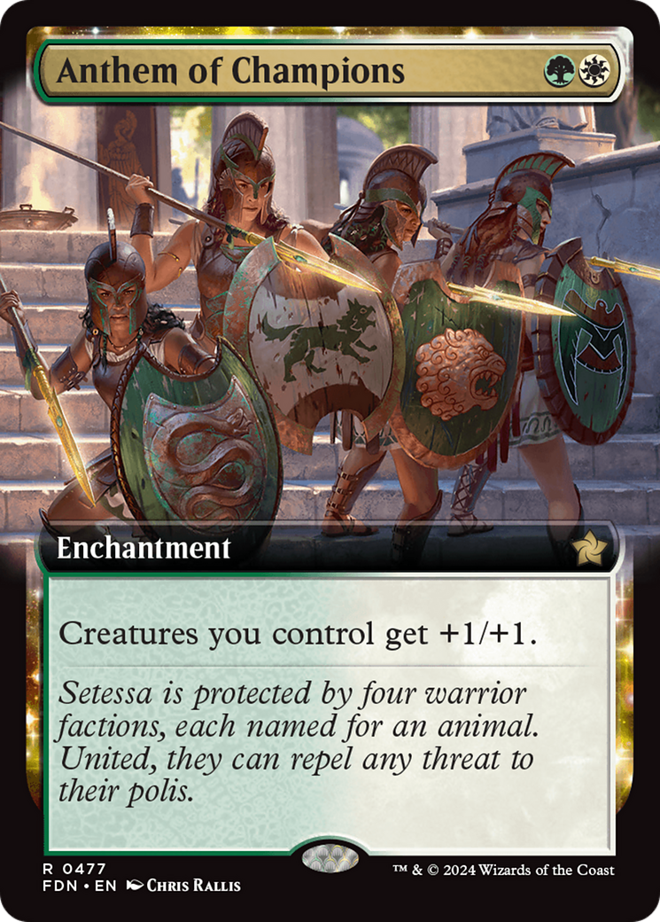 Anthem of Champions (Extended Art) (FDN-477) - Foundations: (enchantment, Extended Art)