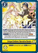 Unique Emblem: Narrative Ronde (Dawn of Liberator Box Topper) (P-229) - Digimon Promotion Cards Foil
