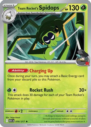 Team Rocket's Spidops 019/217  - Holofoil ME Ascended Heroes - Rare