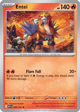 Entei 025/217  - Holofoil ME Ascended Heroes - Rare