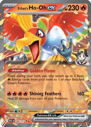 Ethan's Ho-Oh ex 026/217  - Holofoil ME Ascended Heroes - Double Rare