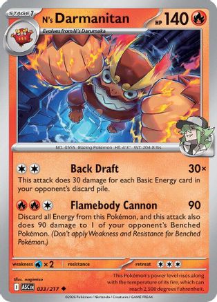 N's Darmanitan 033/217  ME Ascended Heroes - Uncommon