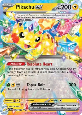 Pikachu ex 057/217  - Holofoil ME Ascended Heroes - Double Rare