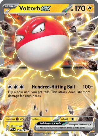 Voltorb ex 058/217  - Holofoil ME Ascended Heroes - Double Rare