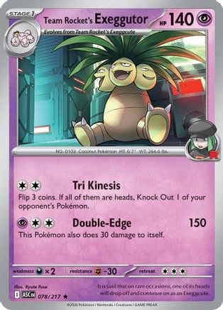 Team Rocket's  exeggutor 078/217  - Holofoil ME Ascended Heroes - Rare