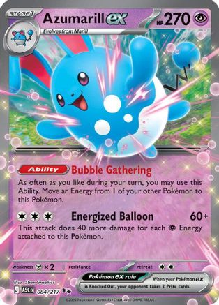 Azumarill ex 084/217  - Holofoil ME Ascended Heroes - Double Rare