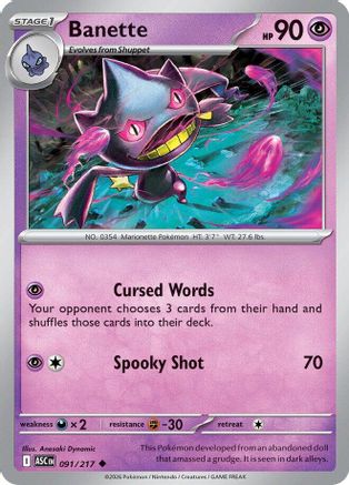 Banette 091/217  - Reverse Holofoil ME Ascended Heroes - Uncommon