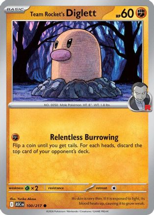Team Rocket's Diglett 100/217  ME Ascended Heroes - Common