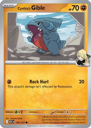Cynthia's Gible 109/217  ME Ascended Heroes - Common