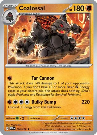 Coalossal 120/217  - Holofoil ME Ascended Heroes - Rare