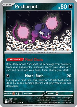 Pecharunt 143/217  - Holofoil ME Ascended Heroes - Rare