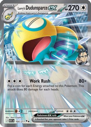 Larry's Dudunsparce ex 164/217  - Holofoil ME Ascended Heroes - Double Rare