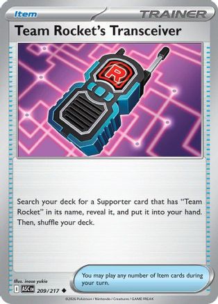 Team Rocket's Transceiver 209/217  - Reverse Holofoil ME Ascended Heroes - Uncommon