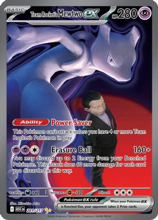 Team Rocket's Mewtwo ex 281/217  - Holofoil ME Ascended Heroes - Special Illustration Rare
