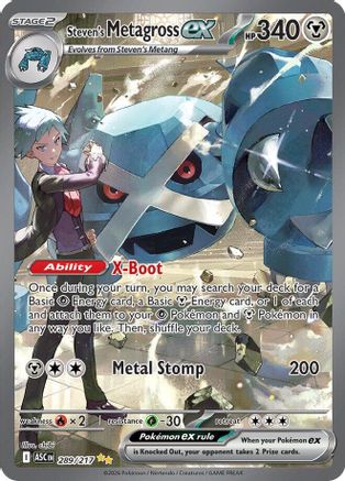 Steven's Metagross ex 289/217  - Holofoil ME Ascended Heroes - Special Illustration Rare
