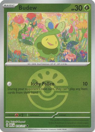 Budew (Friend Ball) 016/217 - Reverse Holofoil ME Ascended Heroes
