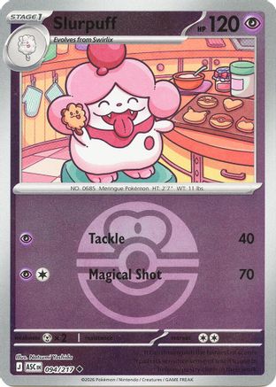 Slurpuff (Love Ball) 094/217 - Reverse Holofoil ME Ascended Heroes