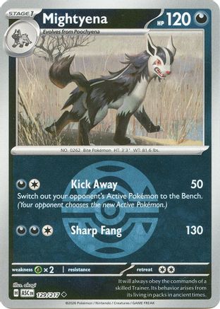 Mightyena (Dusk Ball) 129/217 - Reverse Holofoil ME Ascended Heroes