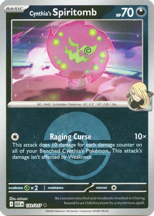 Cynthia's Spiritomb (Poke Ball) 133/217 - Reverse Holofoil ME Ascended Heroes