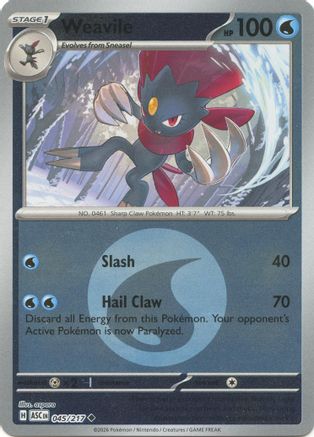 Weavile (Energy Symbol Pattern) 045/217 - Reverse Holofoil ME Ascended Heroes