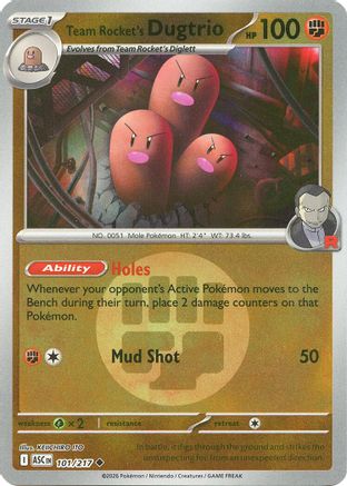 Team Rocket's Dugtrio (Energy Symbol Pattern) 101/217 - Reverse Holofoil ME Ascended Heroes