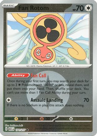 Fan Rotom (Energy Symbol Pattern) 171/217 - Reverse Holofoil ME Ascended Heroes