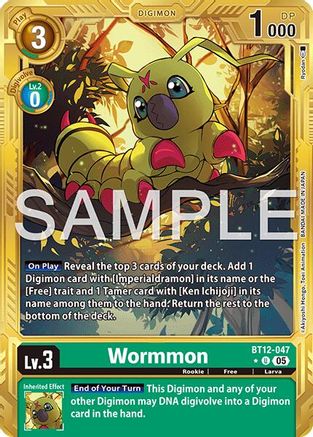 Wormmon (Gold Border) (BT12-047) - Advanced Booster Digimon Generation Foil