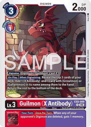 Guilmon (X Antibody) (EX8-009) - Advanced Booster Digimon Generation Foil