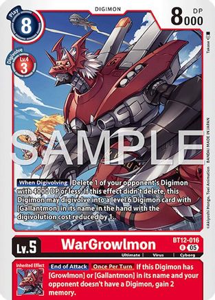 WarGrowlmon (BT12-016) - Advanced Booster Digimon Generation Foil