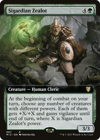 Sigardian Zealot (Extended Art) (MIC-067)  - Midnight Hunt Commander: (Extended Art)