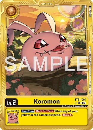 Koromon (Gold Border) (BT21-004) - Advanced Booster Digimon Generation Foil