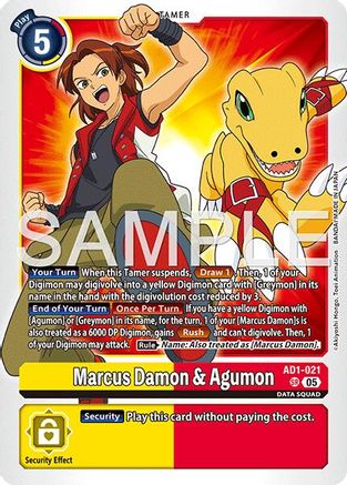 Marcus Damon & Agumon (AD1-021) - Advanced Booster Digimon Generation Foil