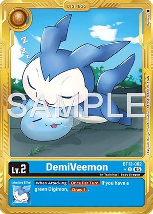 DemiVeemon (Gold Border) (BT12-002) - Advanced Booster Digimon Generation Foil