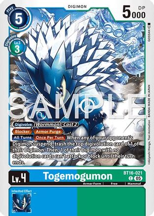 Togemogumon - BT16-021 (Foil Reprint) (BT16-021) - Advanced Booster Digimon Generation Foil