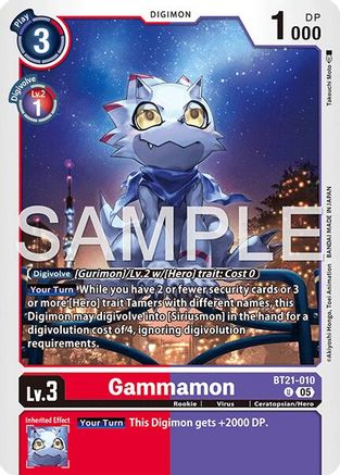 Gammamon - BT21-010 (Foil Reprint) (BT21-010) - Advanced Booster Digimon Generation Foil