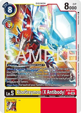 RizeGreymon (X Antibody) (Reprint) (BT9-041) - Advanced Booster Digimon Generation
