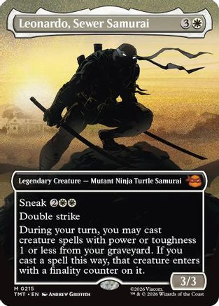 Leonardo, Sewer Samurai (Borderless) (TMT-215)  Foil - Teenage Mutant Ninja Turtles