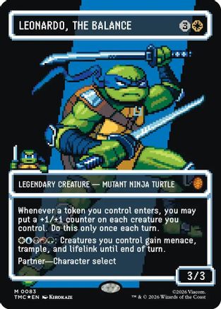 Leonardo, the Balance (0083) (Borderless) (Surge Foil) (TMC-083)  Foil - Commander: Teenage Mutant Ninja Turtles