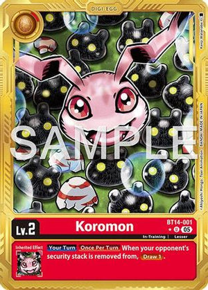 Koromon (Gold Border) (BT14-001) - Advanced Booster Digimon Generation Foil