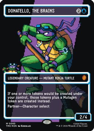Donatello, the Brains (0085) (Borderless) (Surge Foil) (TMC-085)  Foil - Commander: Teenage Mutant Ninja Turtles