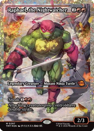 Raphael, the Nightwatcher (Showcase) (Fracture Foil) (TMT-297) - Teenage Mutant Ninja Turtles Foil