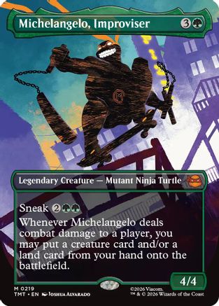 Michelangelo, Improviser (Borderless) (TMT-219)  - Teenage Mutant Ninja Turtles
