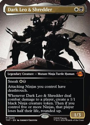 Dark Leo & Shredder (Borderless) (TMT-220) - Teenage Mutant Ninja Turtles Foil