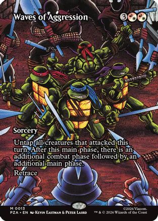 Waves of Aggression (Borderless) (PZA-013)  Foil - Teenage Mutant Ninja Turtles Eternal-Legal
