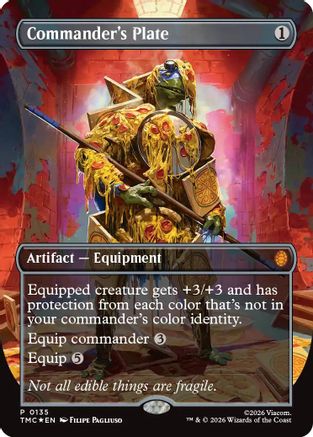 Commander's Plate (Borderless) (TMC-135)  Foil - Commander: Teenage Mutant Ninja Turtles