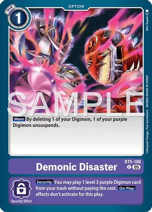 Demonic Disaster (Foil Reprint) (BT5-106) - Advanced Booster Digimon Generation Foil