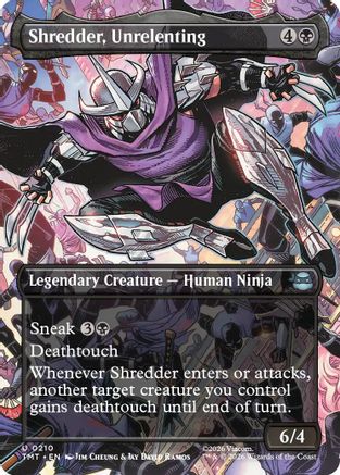 Shredder, Unrelenting (Borderless) (TMT-210)  Foil - Teenage Mutant Ninja Turtles